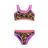 2pc Leopard & Stars Sporty Bikini - Denny's