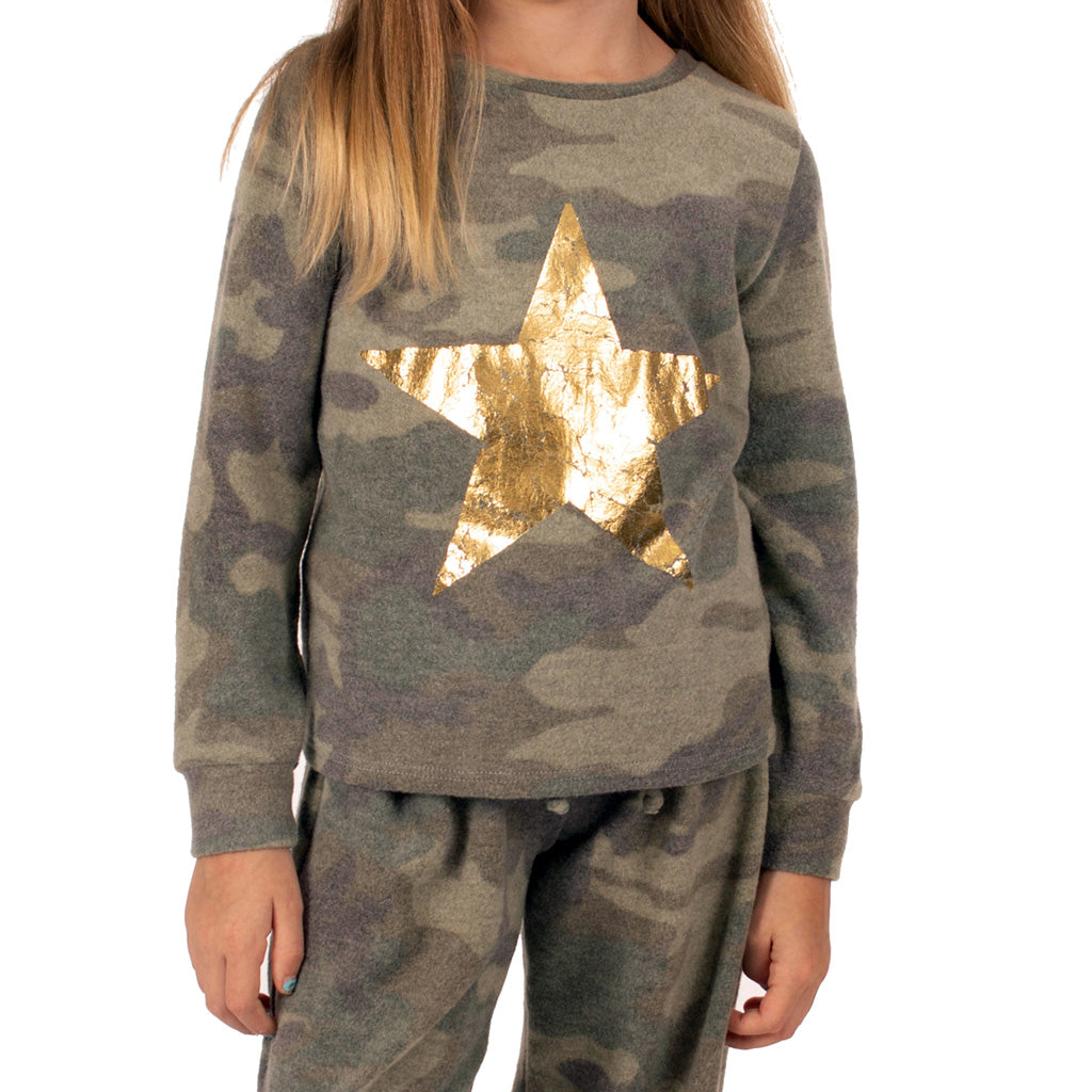 Camo Sweatshirt with Gold Star - Denny's