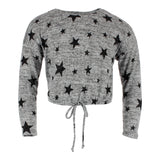 Long Sleeve Hacci Star Tie Waist Top - Denny's