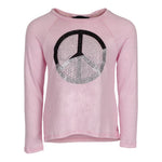 Long Sleeve Top with Black Glitter Peace - Denny's
