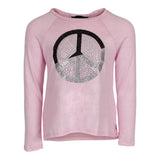 Long Sleeve Top with Black Glitter Peace - Denny's