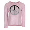 Long Sleeve Top with Black Glitter Peace - Denny's