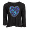 Long Sleeve Top with Glitter Heart Stones - Denny's