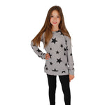 Long Sleeve Banded Hacci Top with Stars - Denny's
