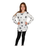 Long Sleeve Banded Hacci Top with Stars - Denny's