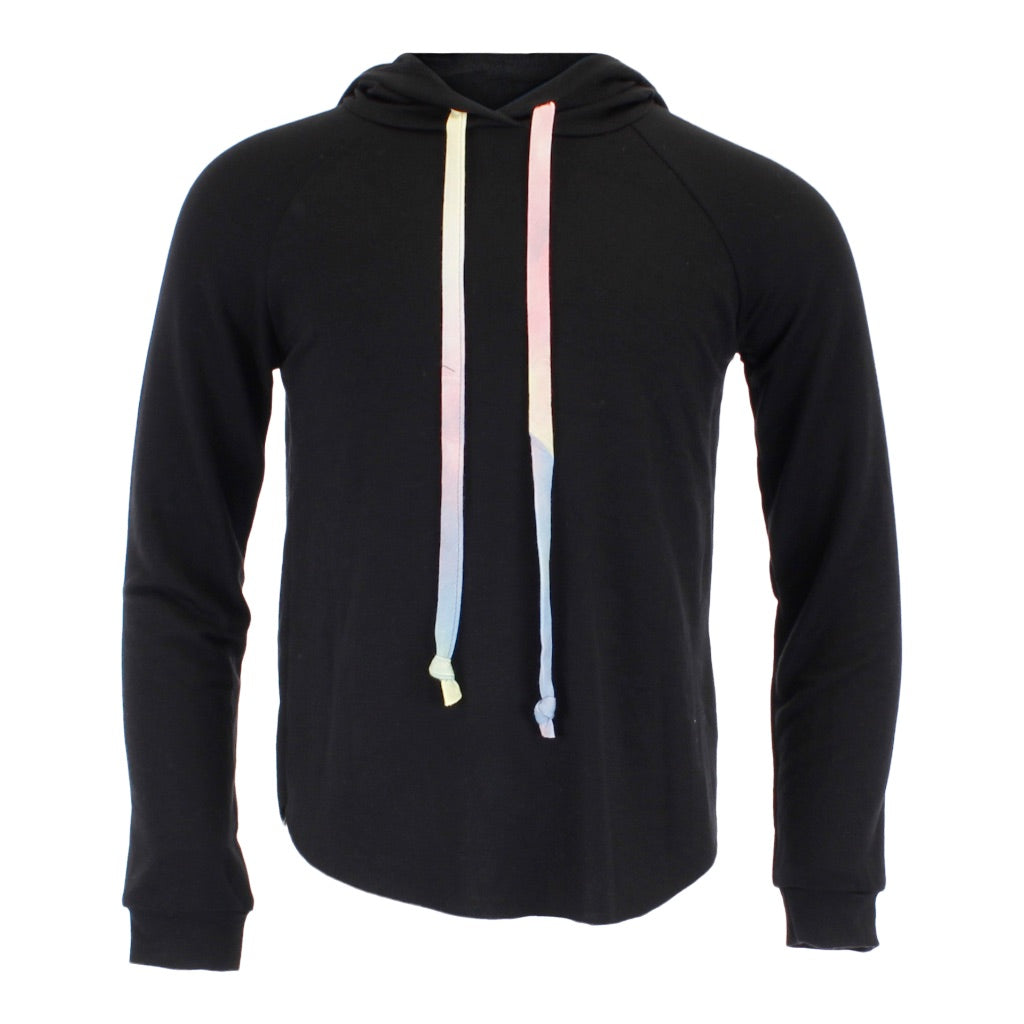 Long Sleeve Hoody Neon Rainbow Draw String - Denny's