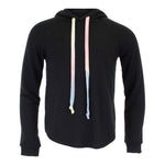 Long Sleeve Hoody Neon Rainbow Draw String - Denny's