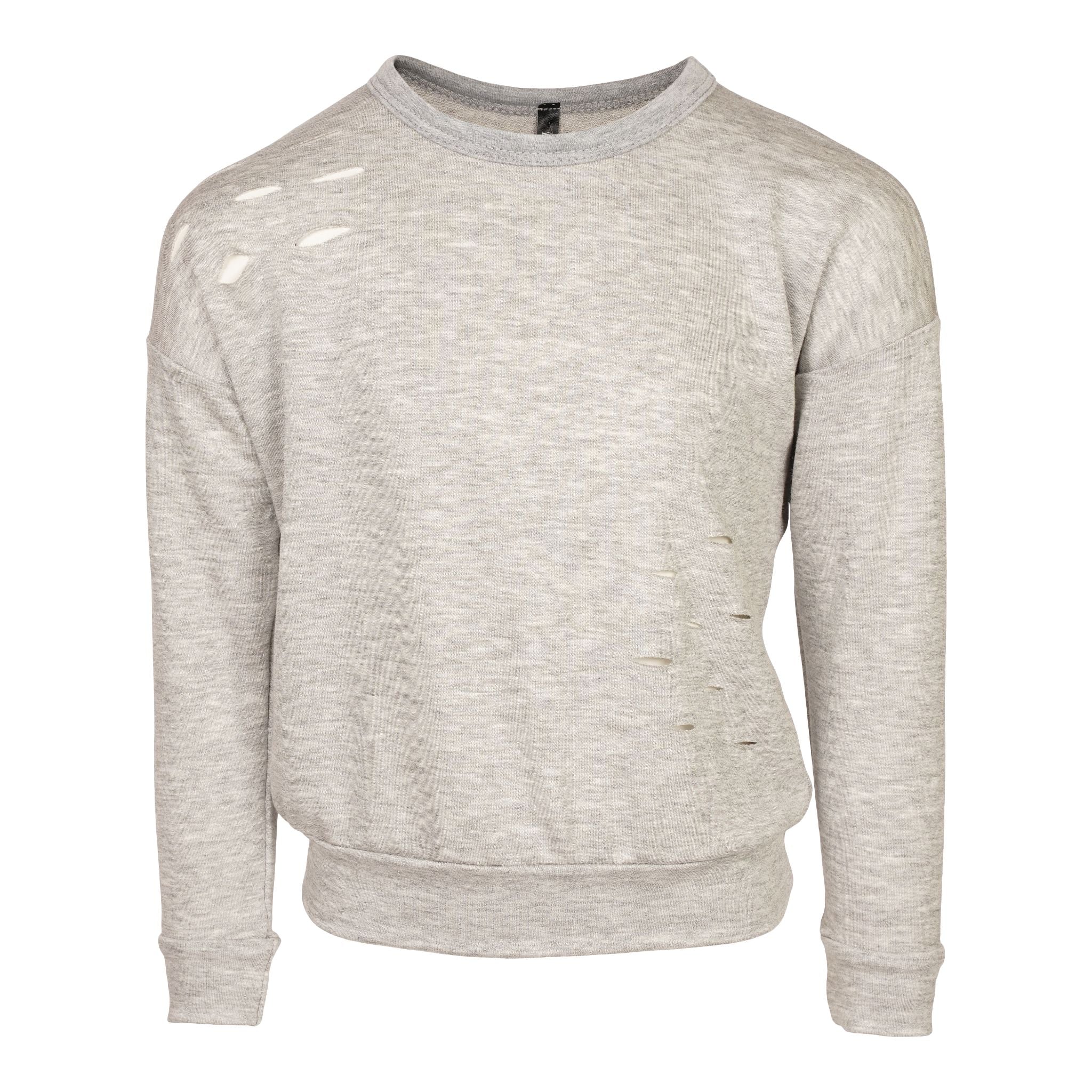 Destructed Long Sleeve Banded Bottom Top - Denny's