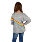 Long Sleeve Banded Top with Primary Stripes - Denny's