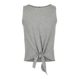 Tie Front Ribbed Tank Top - Denny's