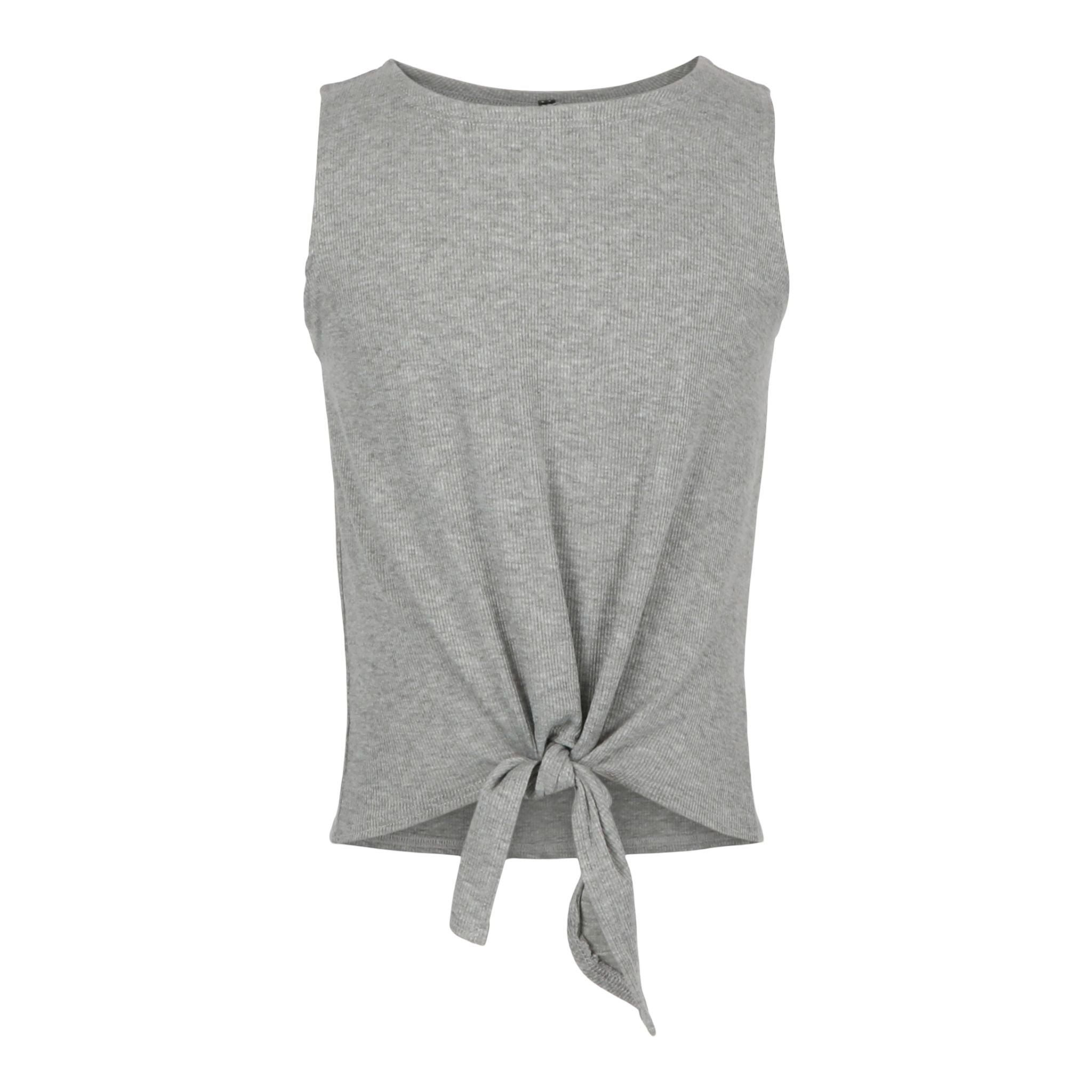 Tie Front Ribbed Tank Top - Denny's