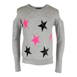 Long Sleeve Cold Shoulder Top with Stars - Denny's