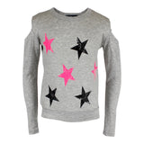 Long Sleeve Cold Shoulder Top with Stars - Denny's