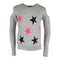 Long Sleeve Cold Shoulder Top with Stars - Denny's