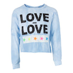 Long Sleeve French Terry Crop Top with Love & Love Stars - Denny's