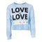 Long Sleeve French Terry Crop Top with Love & Love Stars - Denny's