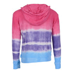 Long Sleeve THermal Hoodie with Pink Purple & Blue Tie Dye - Denny's