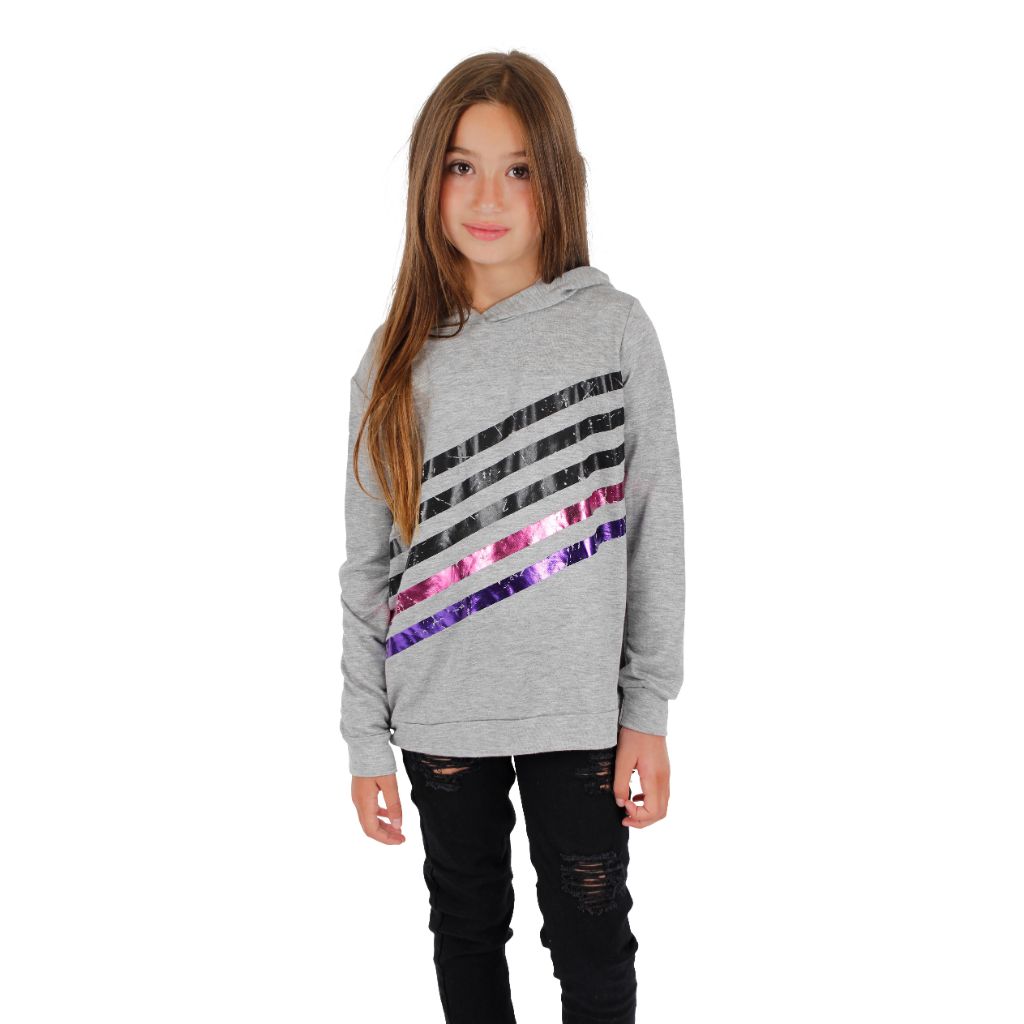 Long Sleeve Hoody with Stripes - Denny's