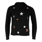 Long Sleeve Raw Edge Hoody with Stars - Denny's