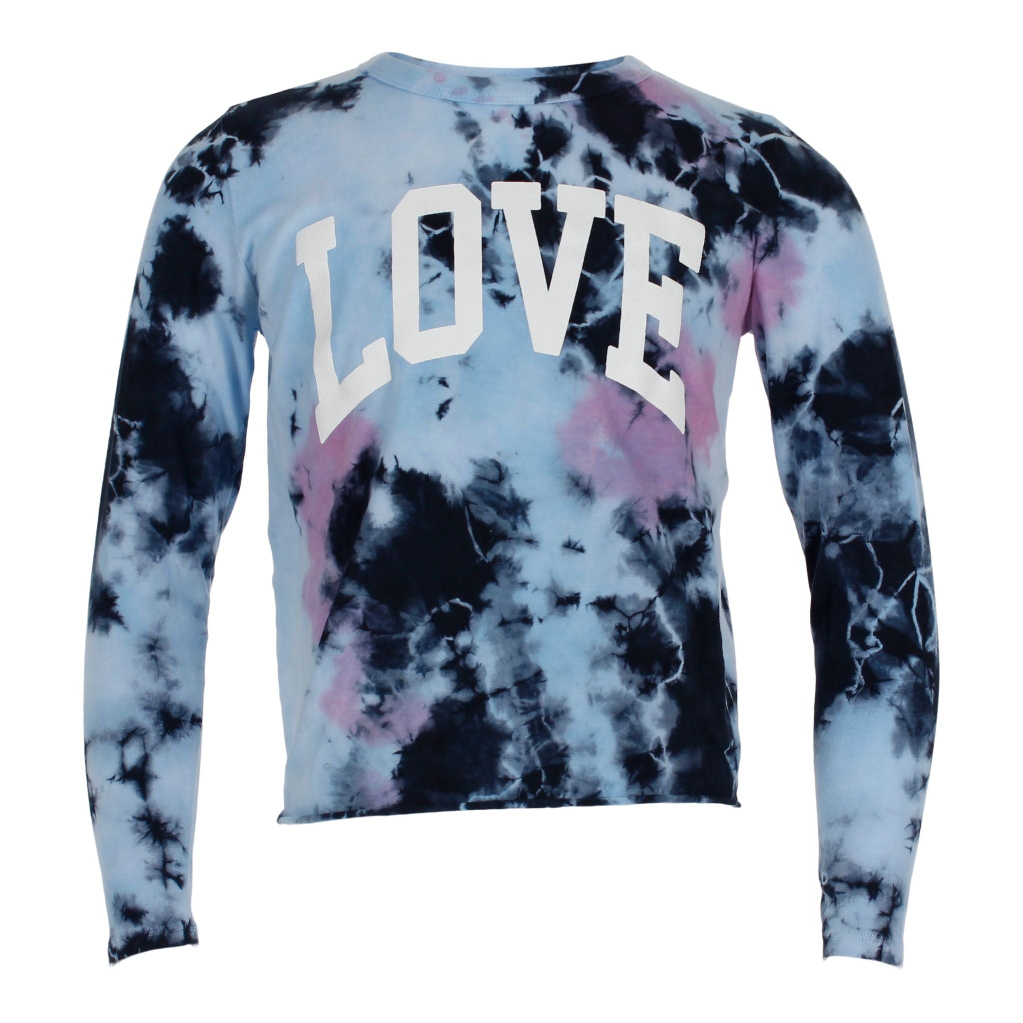 Long Sleeve Tie Dye w Cuts On Back Navy Crush Love - Denny's