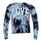 Long Sleeve Tie Dye w Cuts On Back Navy Crush Love - Denny's