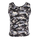 Camo Cropped Tank with Cut Neck - Denny's