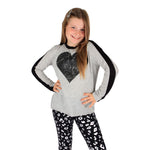 Long Sleeve Colorblock Top with Heart - Denny's