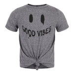 Good Vibes Tie Bottom Tee - Denny's