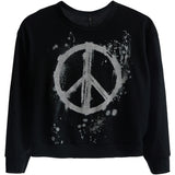 Peace Sign Splatter Reverse French Terry Sweatshirt - Denny's