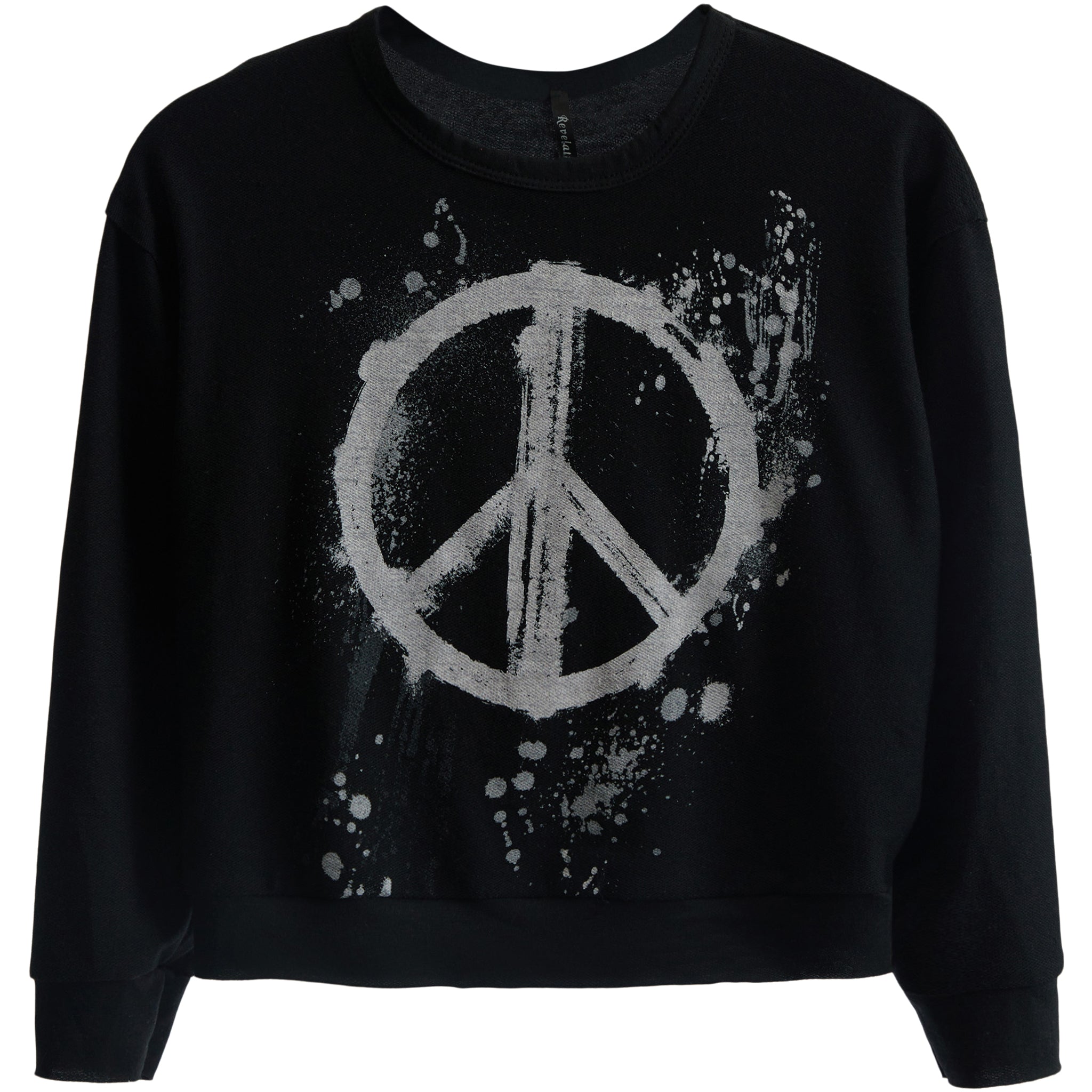 Peace Sign Splatter Reverse French Terry Sweatshirt - Denny's