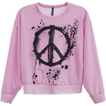Peace Sign Splatter Reverse French Terry Sweatshirt - Denny's