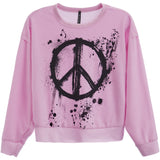 Peace Sign Splatter Reverse French Terry Sweatshirt - Denny's