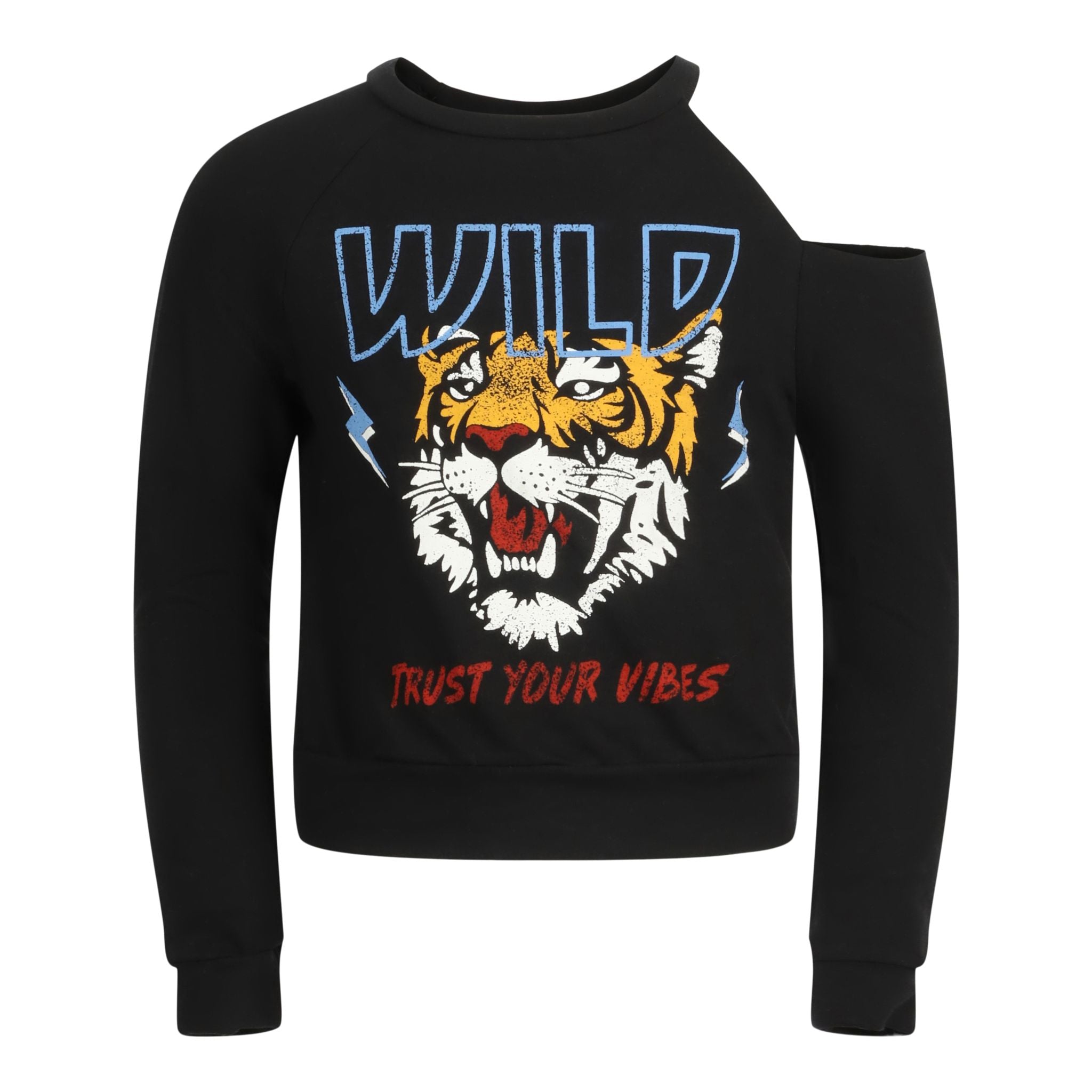 Cold Shoulder Wild Tiger Sweatshirt - Denny's