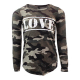 Long Sleeve Tie Front Top with Love - Denny's