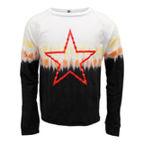 Long Sleeve Crop Sweatshirt with Star Dip Dye Red - Denny's