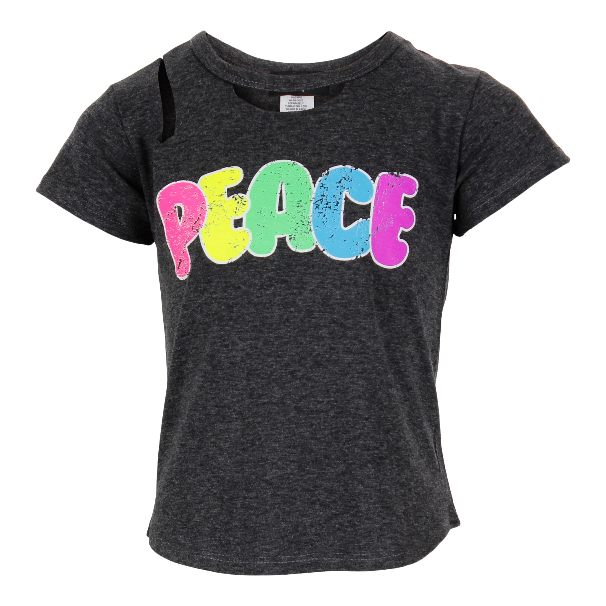 Short Sleeve Slit Tee with Peace - Denny's