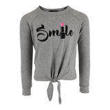 Long Sleeve Front Tie Top with Smile Lipstick - Denny's