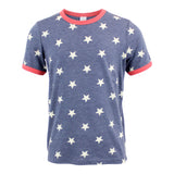 Short Sleeve Stars Red Trim - Denny's