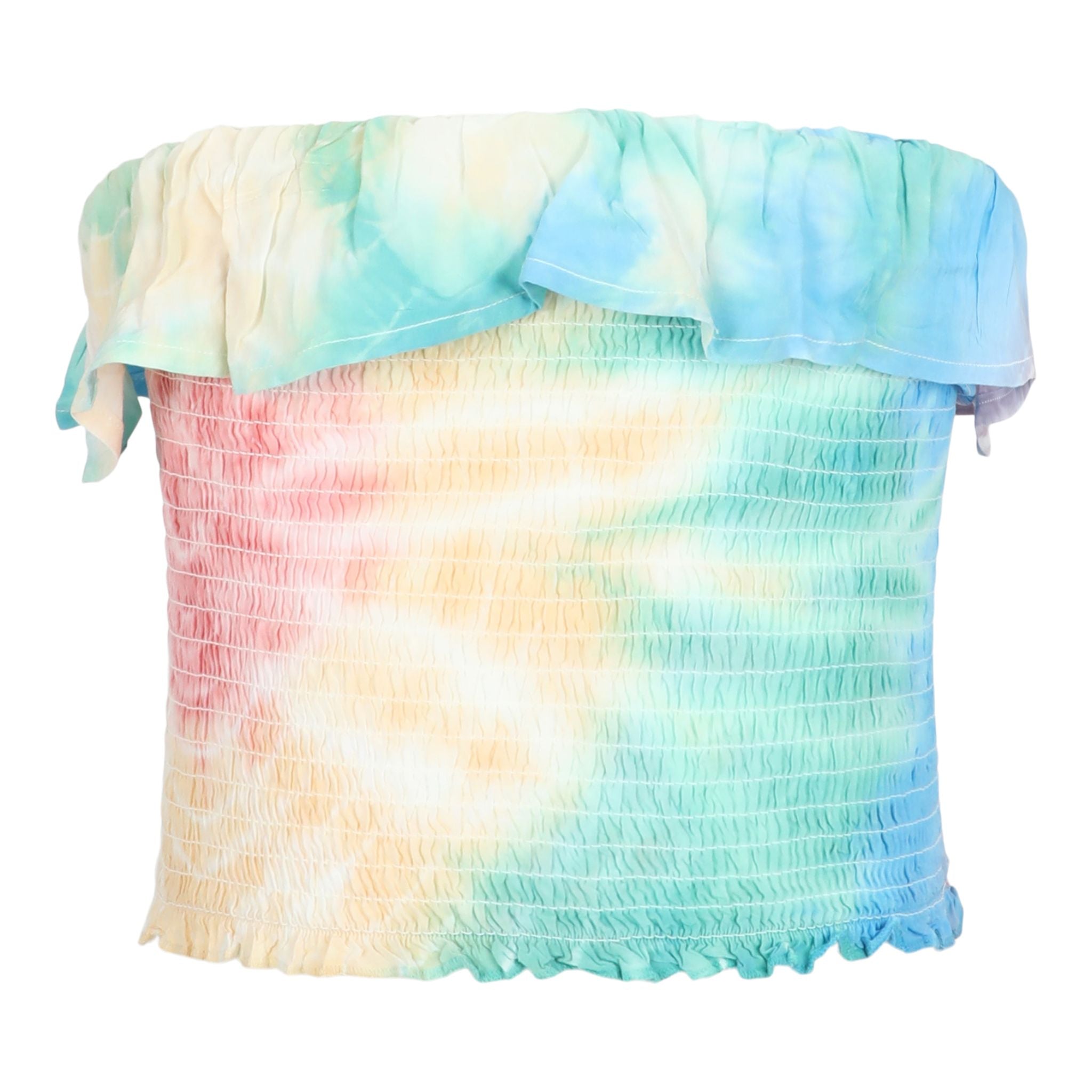 Rainbow Rainforest Smock Ruffle Tube Top - Denny's