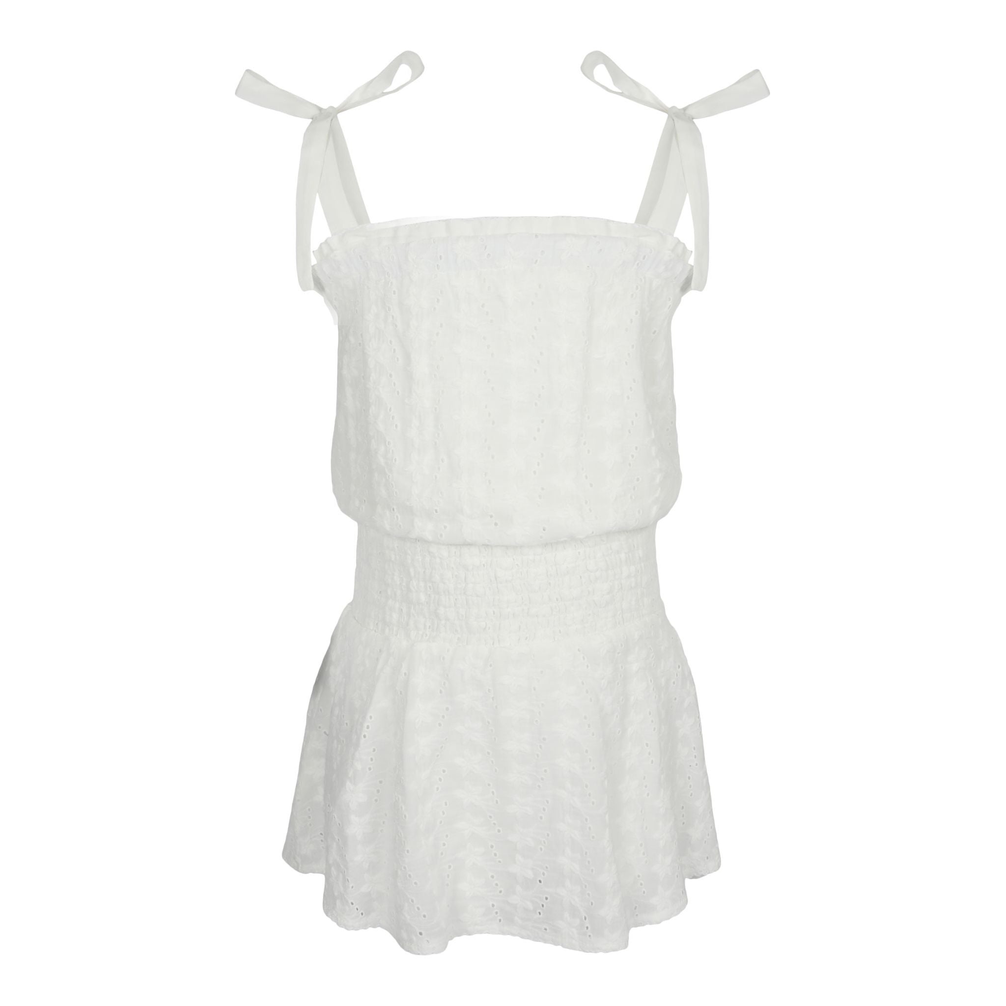 Eyelet Smock Waist Romper - Denny's