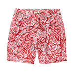 Red Hawaiian Floral Swim Trunk - Denny's