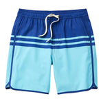 Teal Color Block Swim Trunk - Denny's