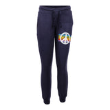 Brushed Hacci Pant with Rainbow Stripe n Peace Sign - Denny's
