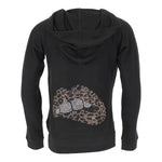 Hoody with Grommets & Rhinestone Leopard Lips on Back - Denny's