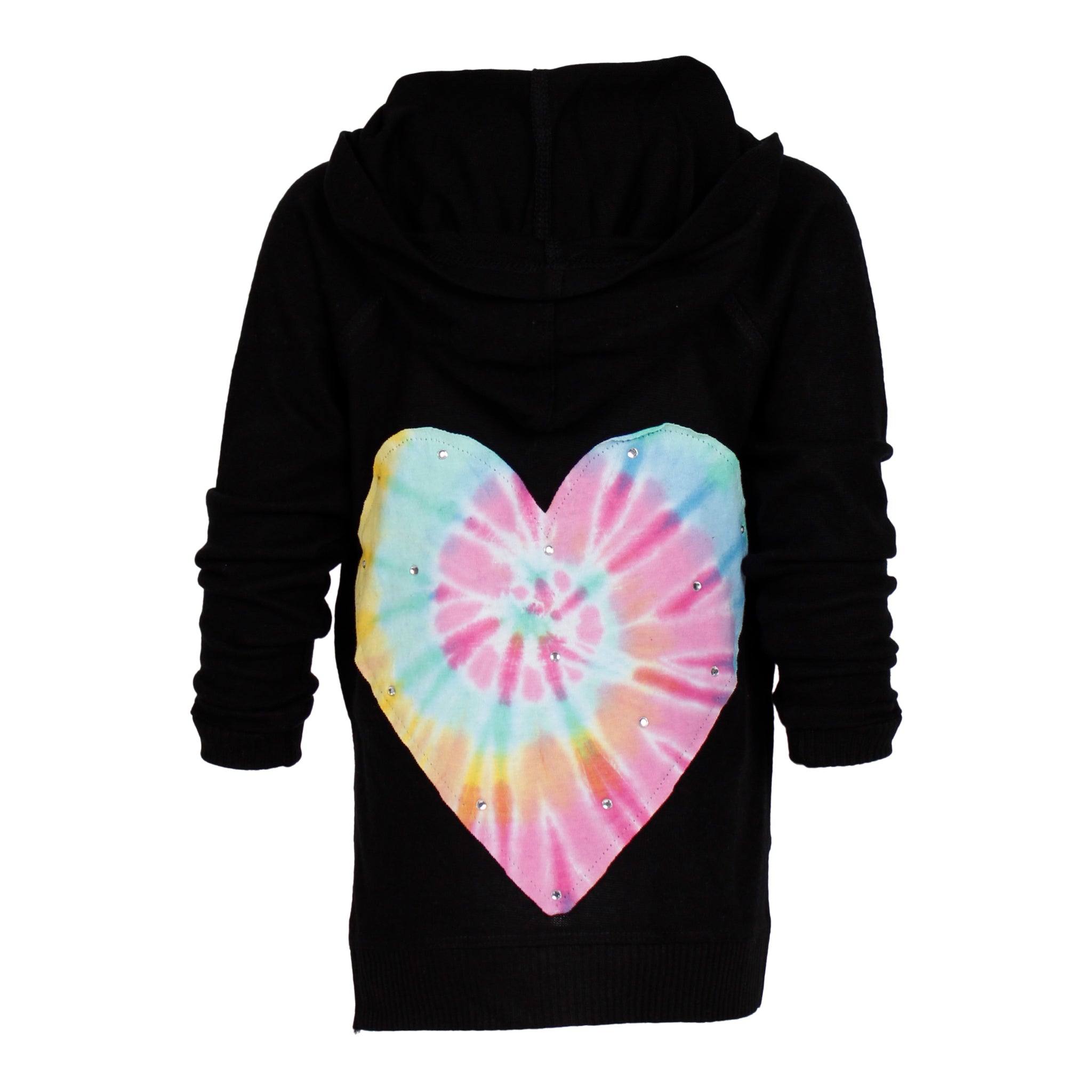 Hacci Hoody With Tie Dye Heart Stones - Denny's