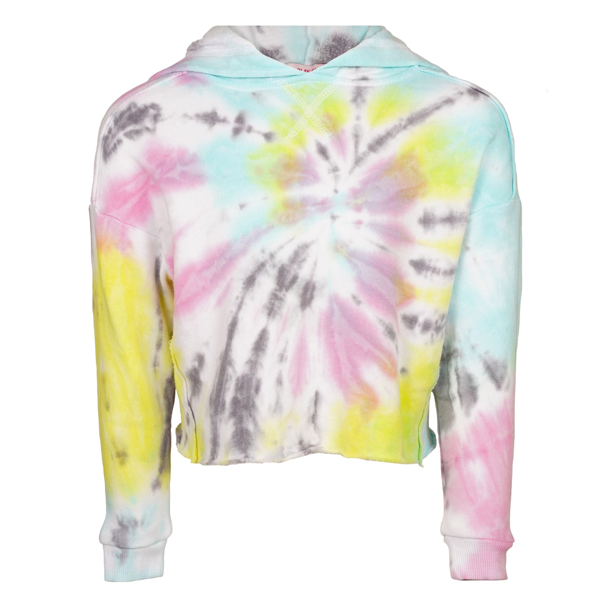 Boxy Crop Hoodie Pastel Swirl Tie Dye - Denny's
