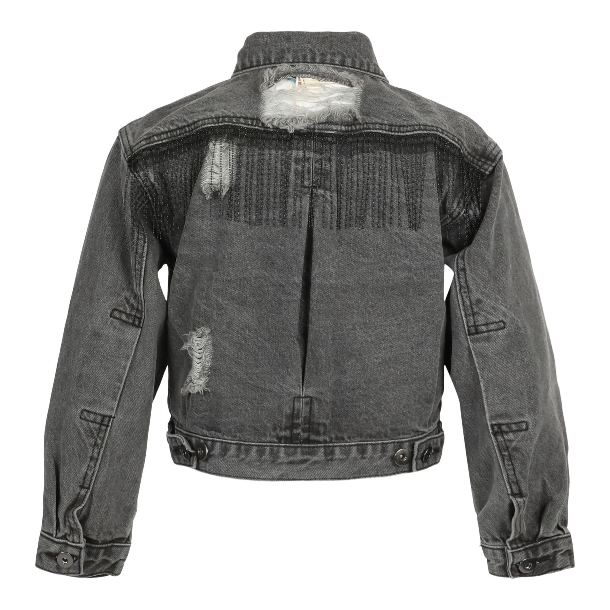 Fringe And Rhinestones Denim Jacket - Denny's