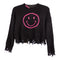Smiley Stitching Distressed Sweater - Denny's
