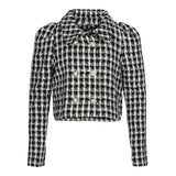 Plaid Puff Sleeve Blazer - Denny's