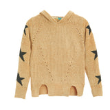 White Stars Sleeve Chenille Hoodie - Denny's